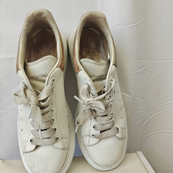 Alexander McQueen Oversized White Leather Trainers Size EU 42 US 9 E Men's - Picture 10 of 14